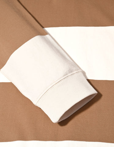 Off White & Camel Yarn Dyed Rugby Polo