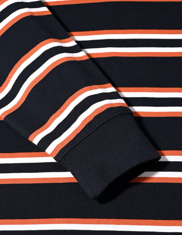 Premium Navy Striped Rugby Polo
