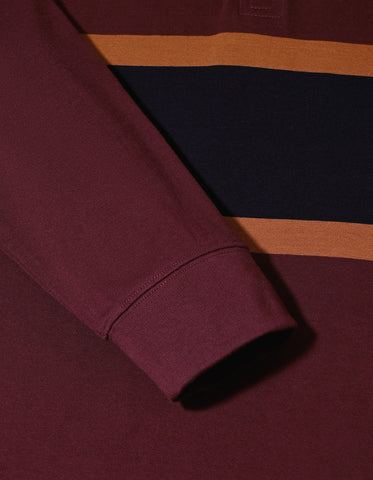 Regular Fit Maroon Cotton Rugby Polo