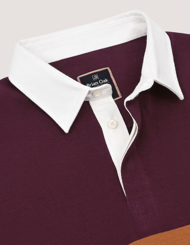 Regular Fit Maroon Cotton Rugby Polo