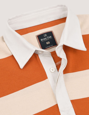 Classic Fit Striped Jersey Rugby Shirt