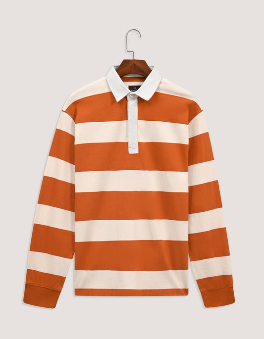 Classic Fit Striped Jersey Rugby Shirt