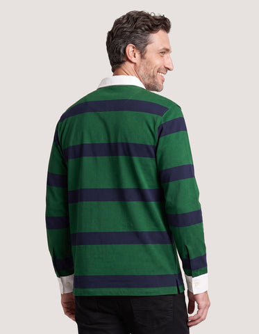 British Green Yarn Dyed Rugby Polo