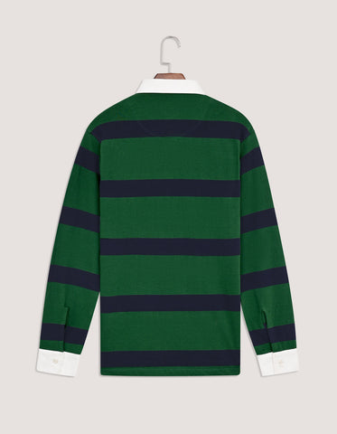 British Green Yarn Dyed Rugby Polo