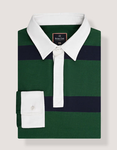 British Green Yarn Dyed Rugby Polo