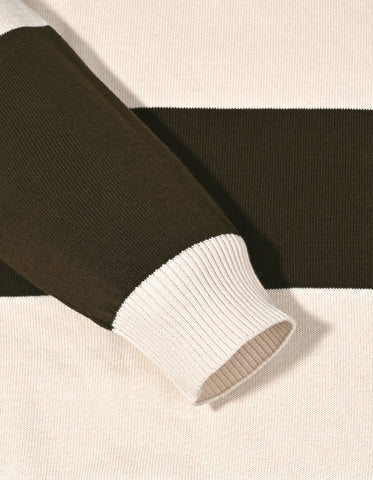 Regular Fit Striped Cotton Polo Sweater