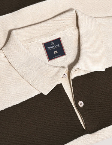 Regular Fit Striped Cotton Polo Sweater
