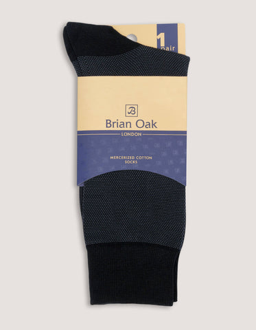 Black Cotton Birds Eye Patterned Socks