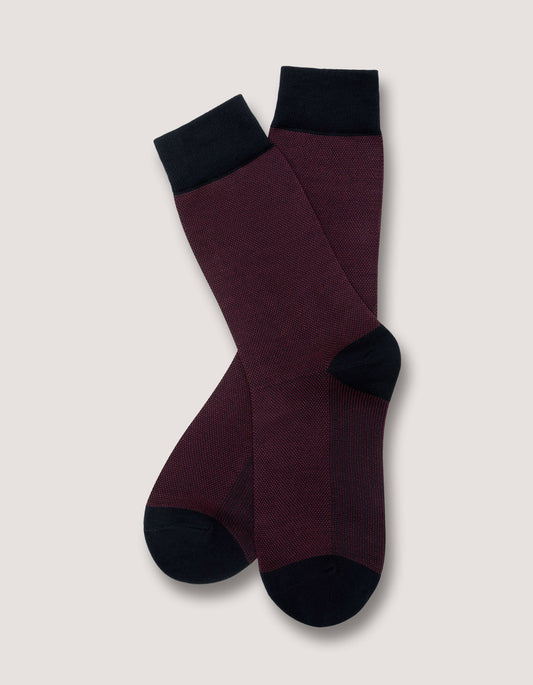 Maroon Birds Eye Cotton Socks