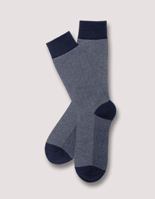 Navy Birds Eye Patterned Socks