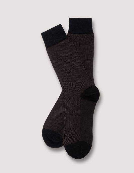 Dark Brown Birds Eye Patterned Socks