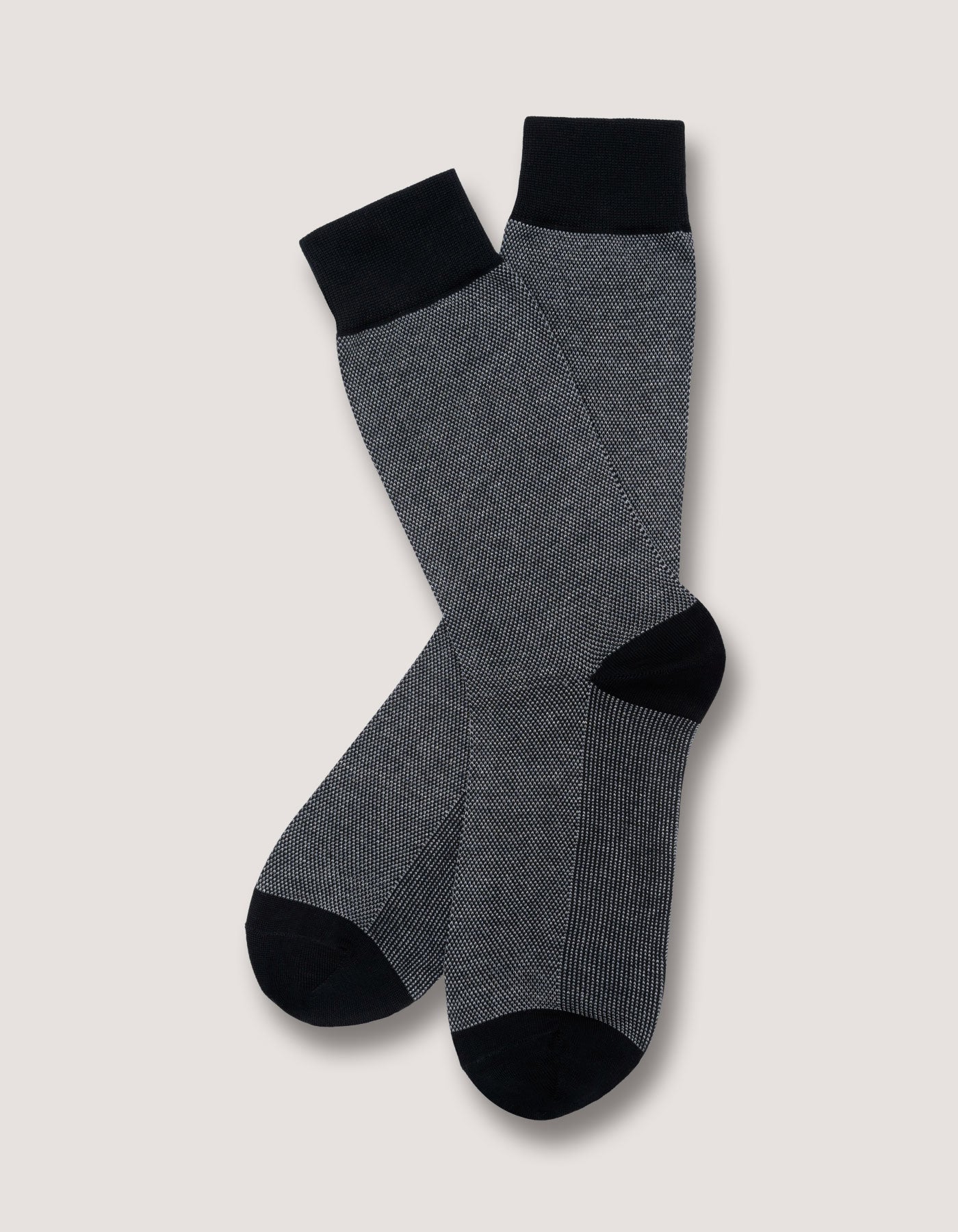 Grey Birds Eye Patterned Cotton Socks