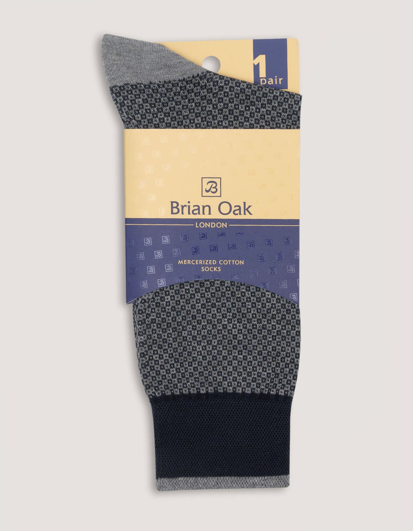 Steel Grey Geometric Pattern Socks