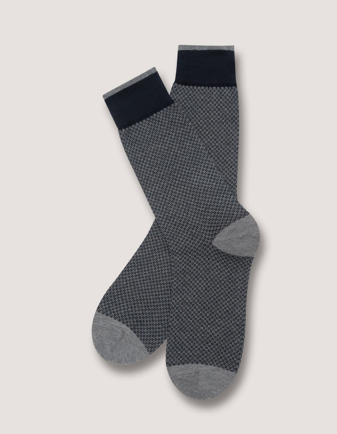 Steel Grey Geometric Pattern Socks