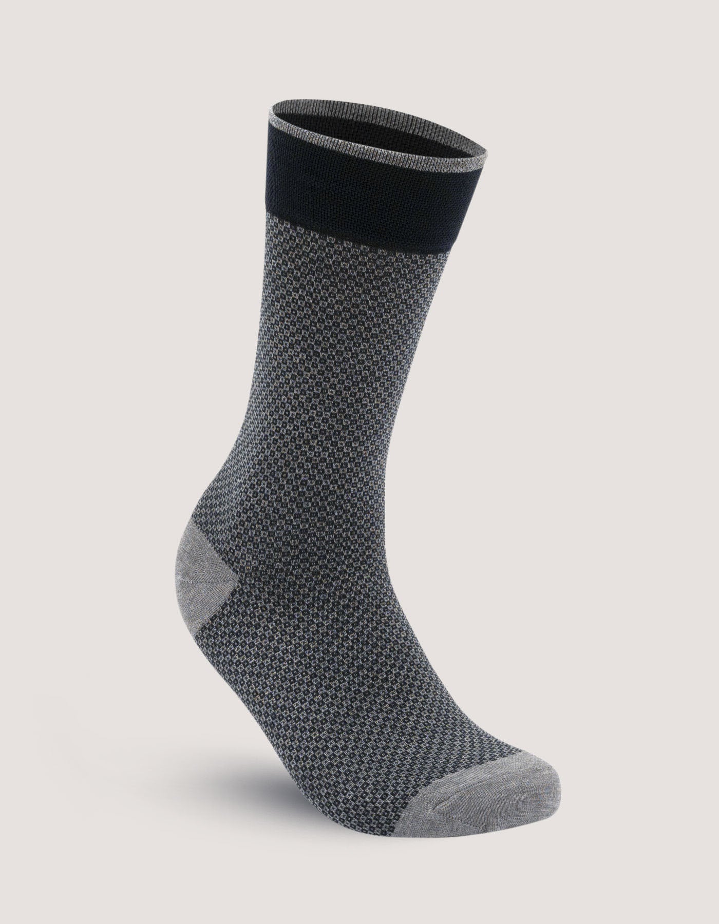 Steel Grey Textured Cotton Socks for Men