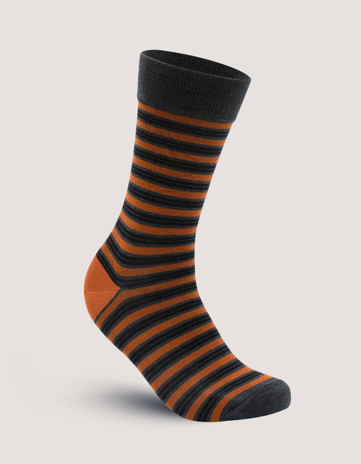 Rust Striped Cotton Socks for Men