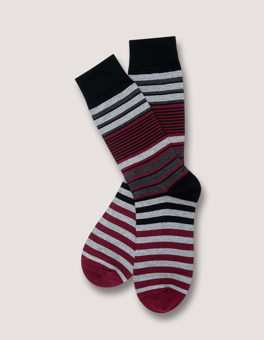 Burgundy Multi Stripe Socks