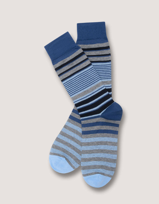 Light Blue Multi Stripe Cotton Socks