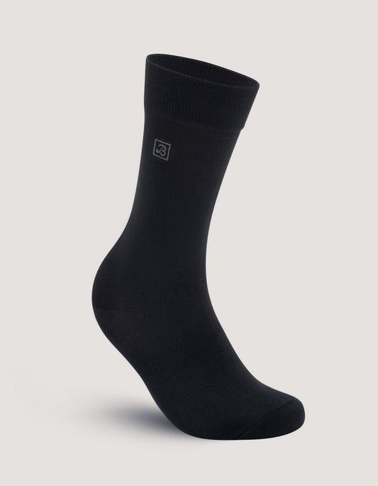 Mens Plain Black Cotton Socks