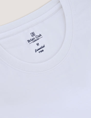 5 Pack White Essential Cotton Tees