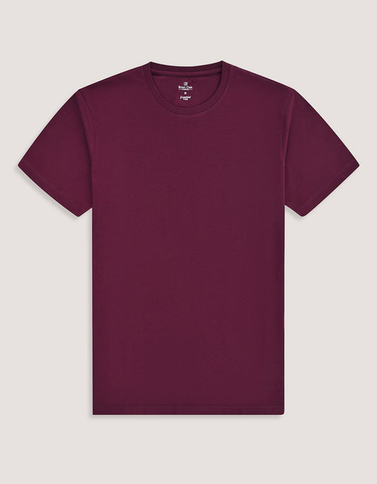 Maroon Plain Cotton T-Shirt