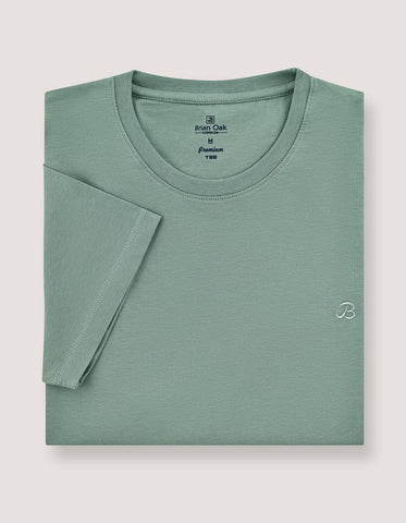 Premium Cotton T-Shirt – Moss Green