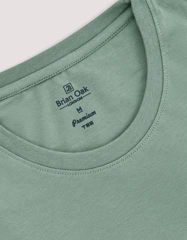 Premium Cotton T-Shirt – Moss Green