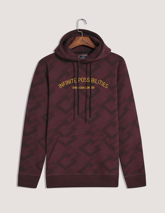 Sudadera con capucha de polar color granate Infinite Possibilities