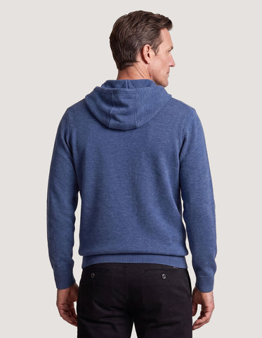 Navy Textured Pullover Nantucket Hoodie