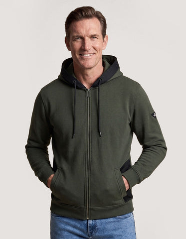 Plain Moss Full Zip Fleece Hoodie