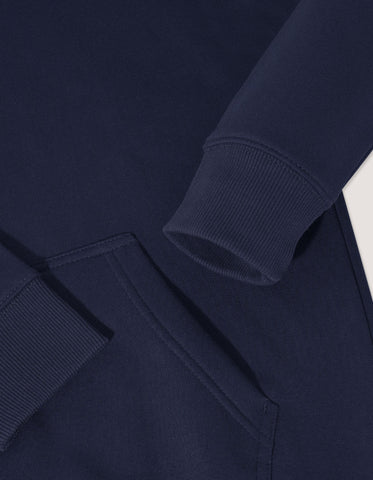 Navy and Red Fleece Pullover Hoodie