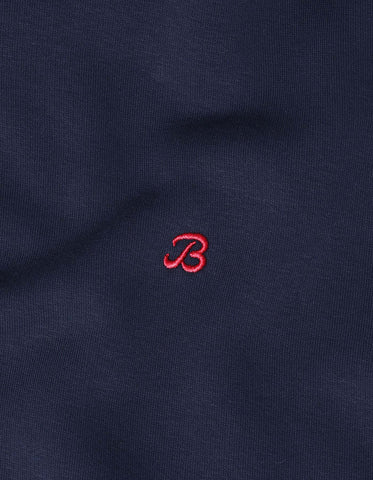 Navy and Red Fleece Pullover Hoodie