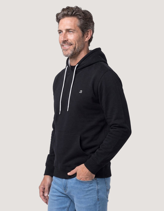 Sweat à capuche en polaire uni noir