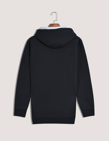 Sudadera con capucha de polar lisa negra