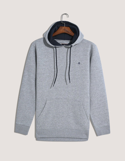 Sudadera con capucha de polar gris jaspeado