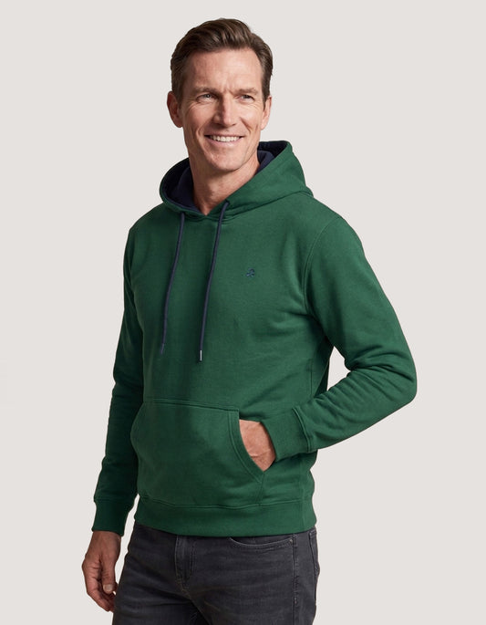 Sweat à capuche en polaire uni vert britannique