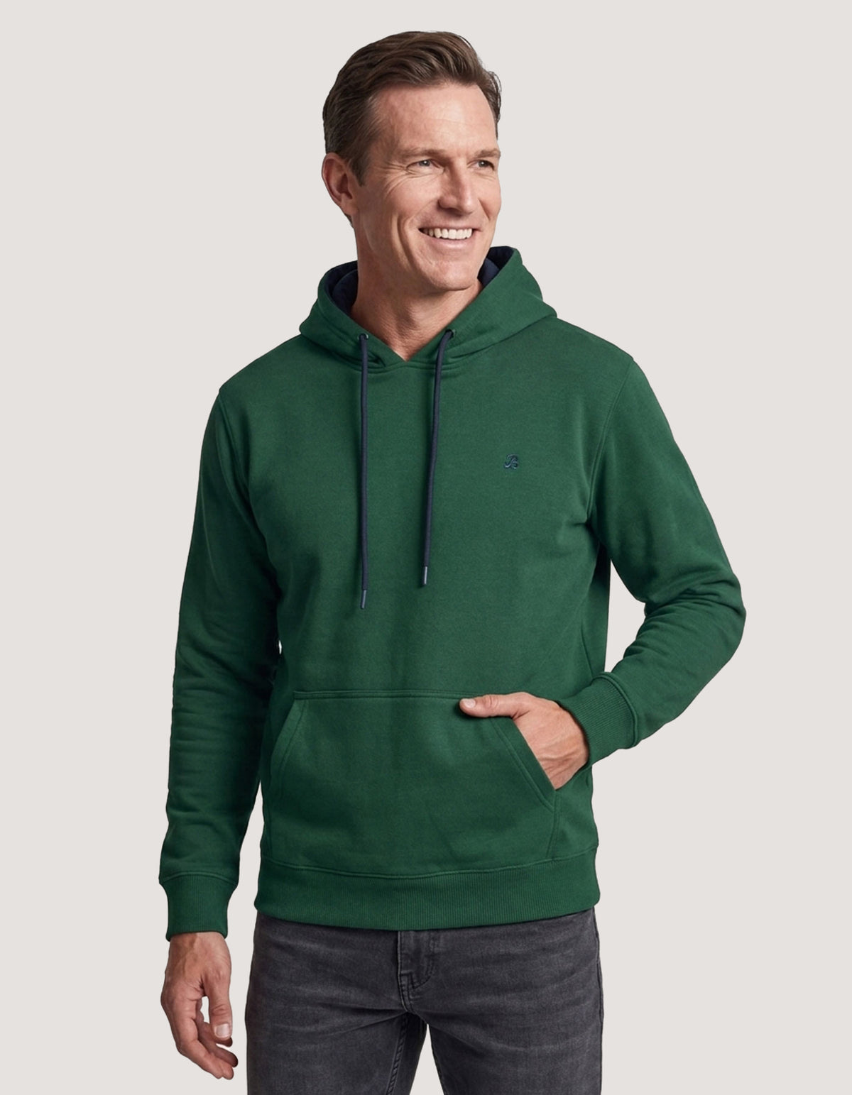 British Green Plain Pullover Fleece Hoodie