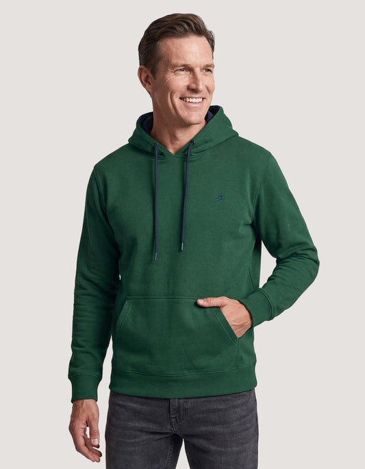 Sweat à capuche en polaire uni vert britannique
