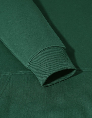 British Green Plain Pullover Fleece Hoodie