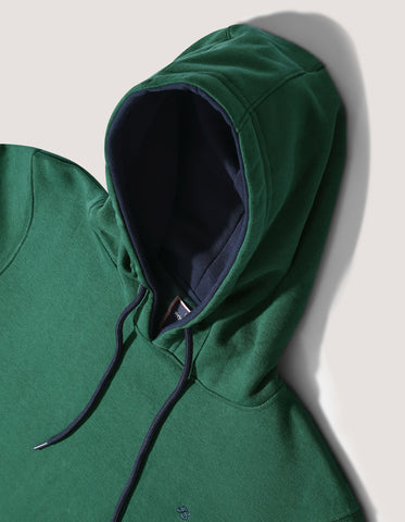 British Green Plain Pullover Fleece Hoodie
