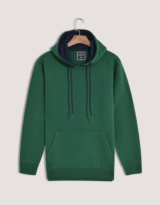 British Green Plain Pullover Fleece Hoodie