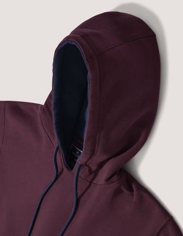 Maroon Plain Fleece Pullover Hoodie