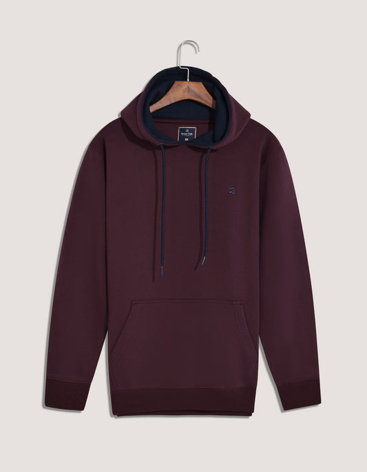 Maroon Plain Fleece Pullover Hoodie