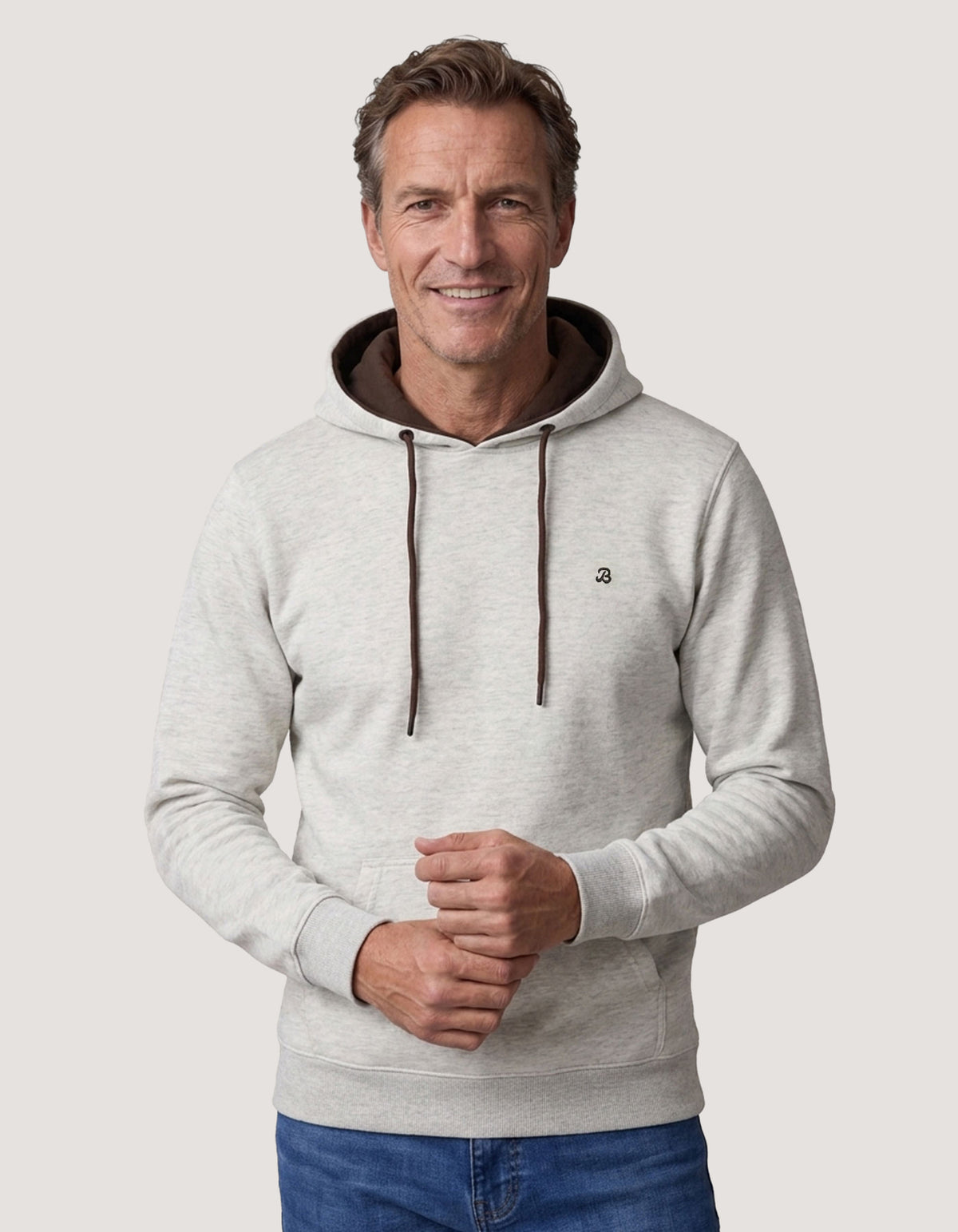 Sweat à capuche en polaire uni à l'avoine