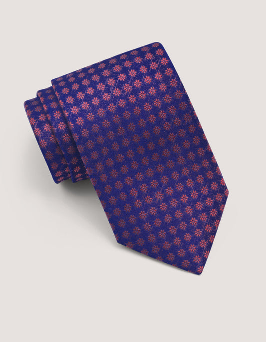 Crimson Maroon Silk Floral Tie for Men