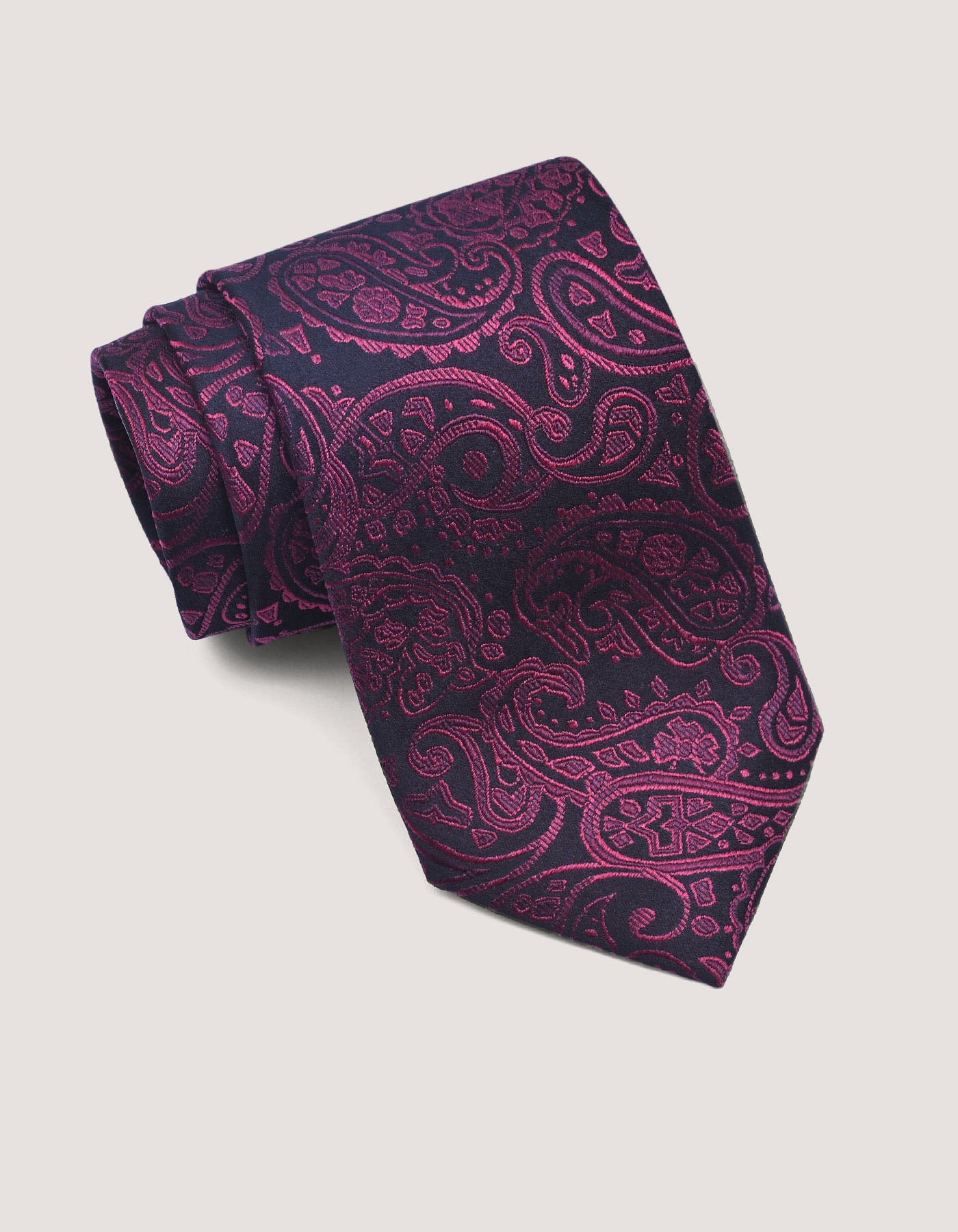 Maroon Silk Paisley Tie 