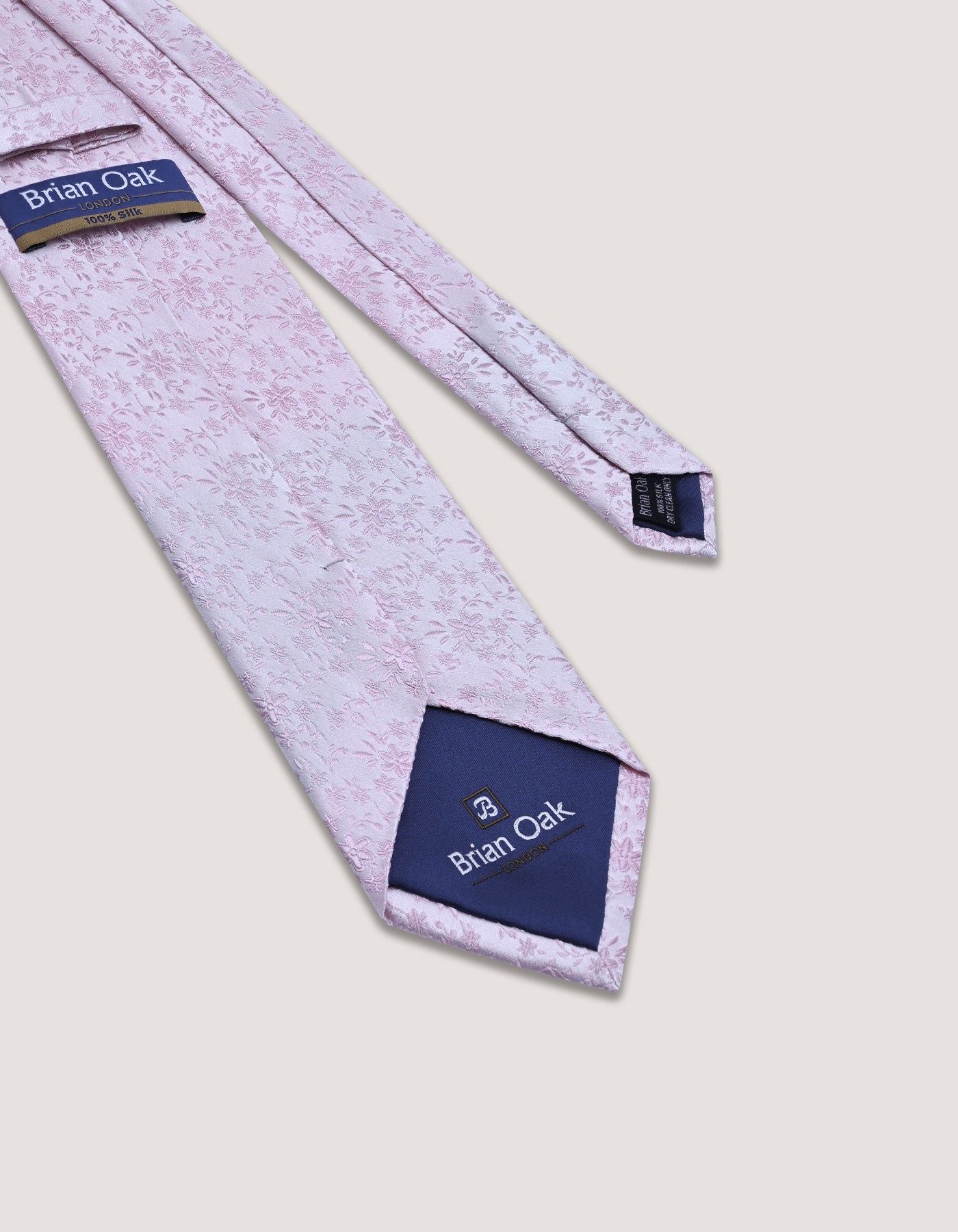 Men’s Baby Pink Floral Silk Tie