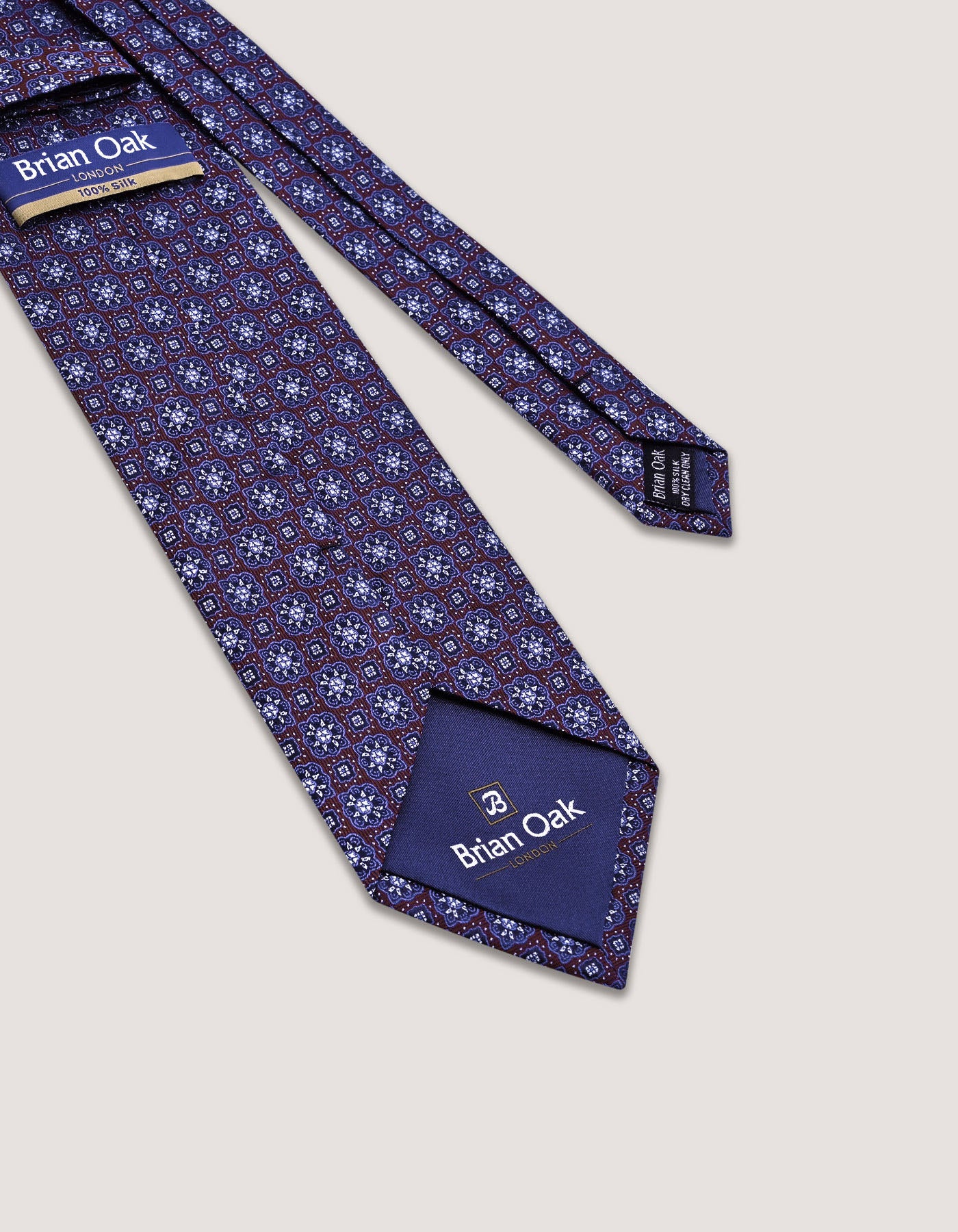 Maroon and Blue Floral Tie