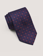 Navy and Rust Silk Floral Tie