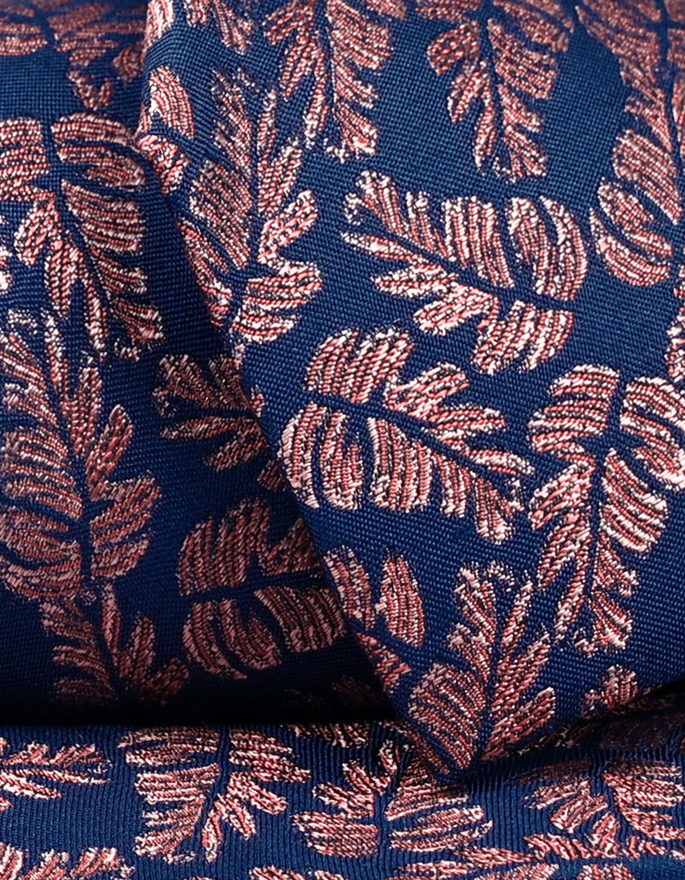 Copper and Navy Floral Print Tie